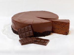 Aufgeschnittene Sacher Torte